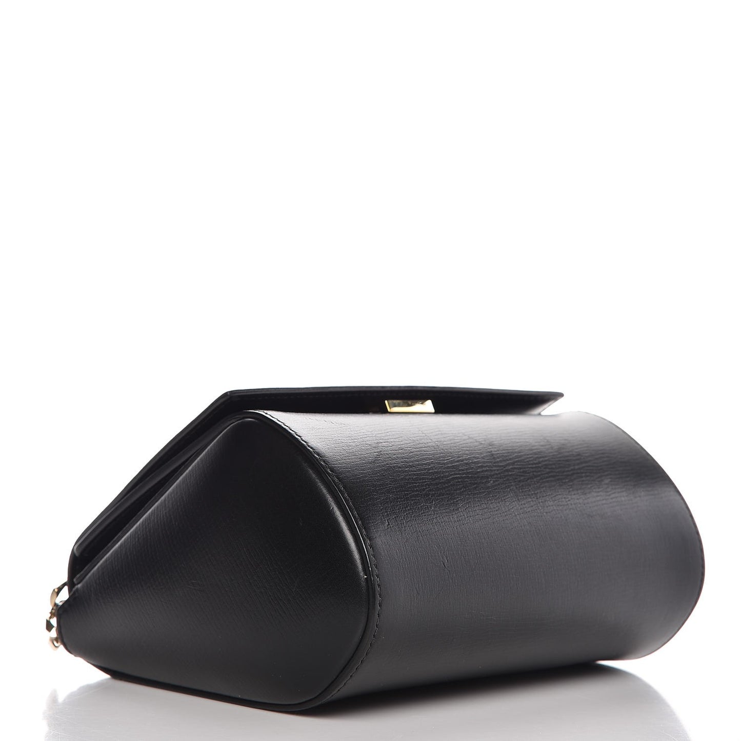 Textured Calfskin Mini Pandora Box Chain Crossbody Bag Black