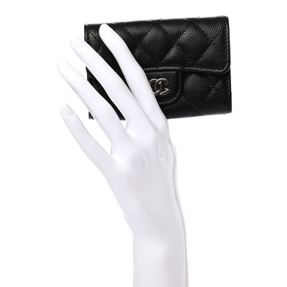 Chanel Caviar Quilted Classic 4 Key Holder Wallet Black 2 of 8
