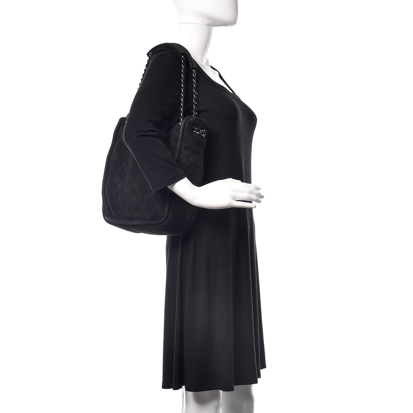 Shearling Quilted Mademoiselle Tote Black