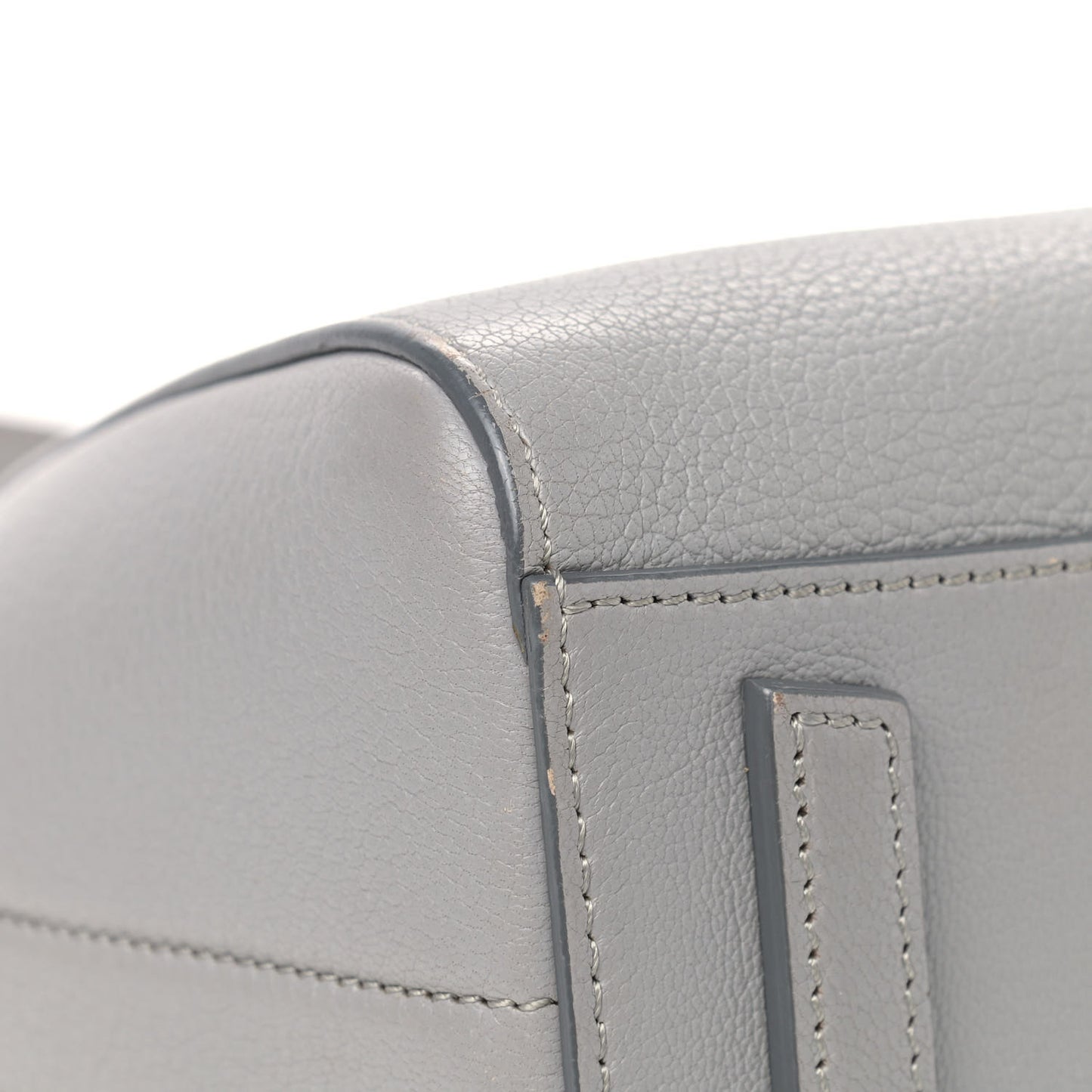Sugar Goatskin Mini Antigona Pearl Grey