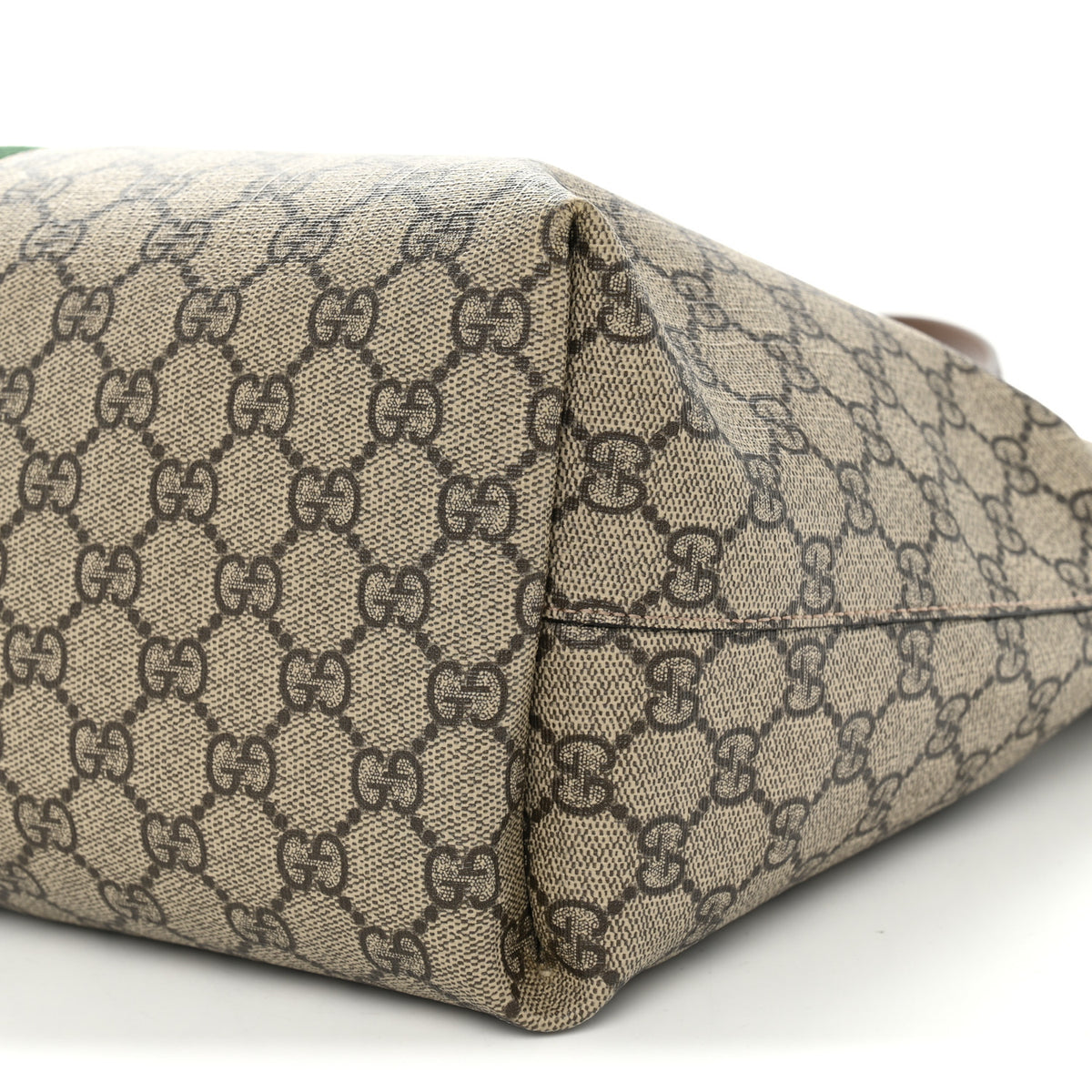 Gucci GG Supreme Monogram Textured Calfskin Web Medium Ophidia Shopping Tote Beige Ebony New Acero 18 of 23