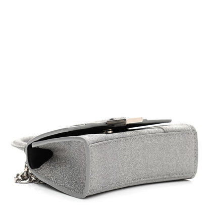 Balenciaga Glitter Fabric Hourglass Top Handle Bag Mini with Chain Grey 3 of 10