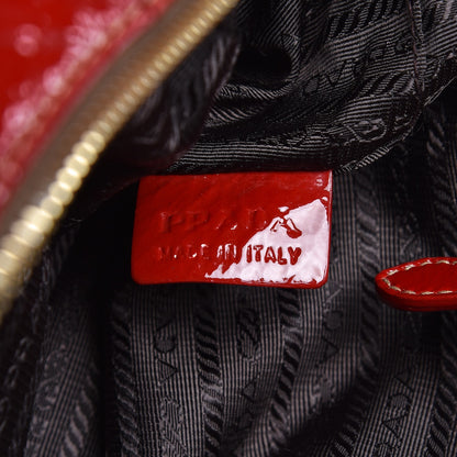 Prada Vernice Chevron Dome Satchel Rubino 7 of 9