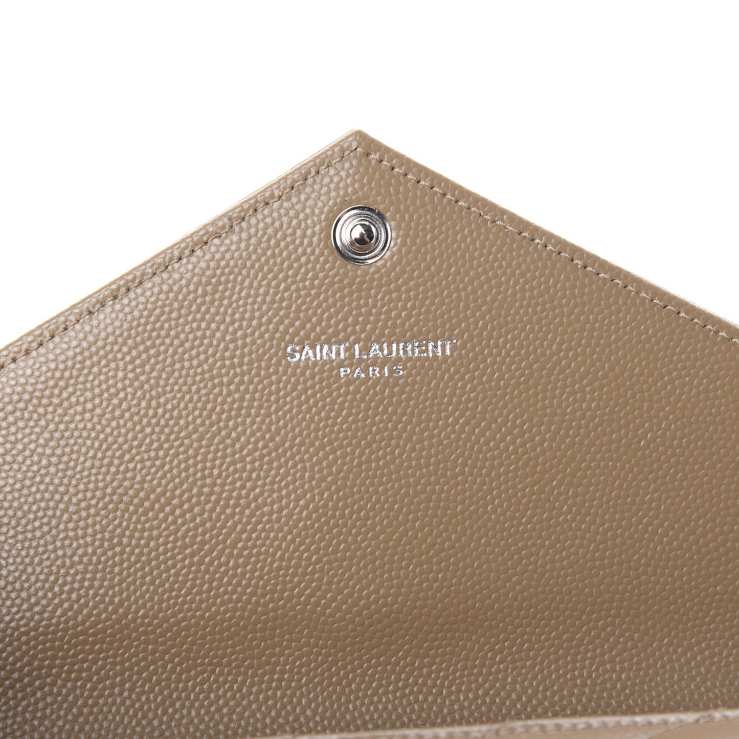 Grain De Poudre Matelasse Chevron Monogram Flap Wallet Deep Beige