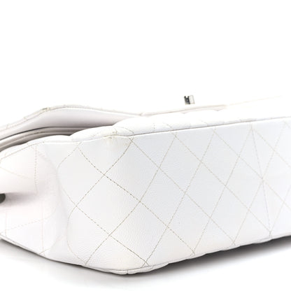 Chanel Caviar Quilted Jumbo Double Flap White 8 of 11