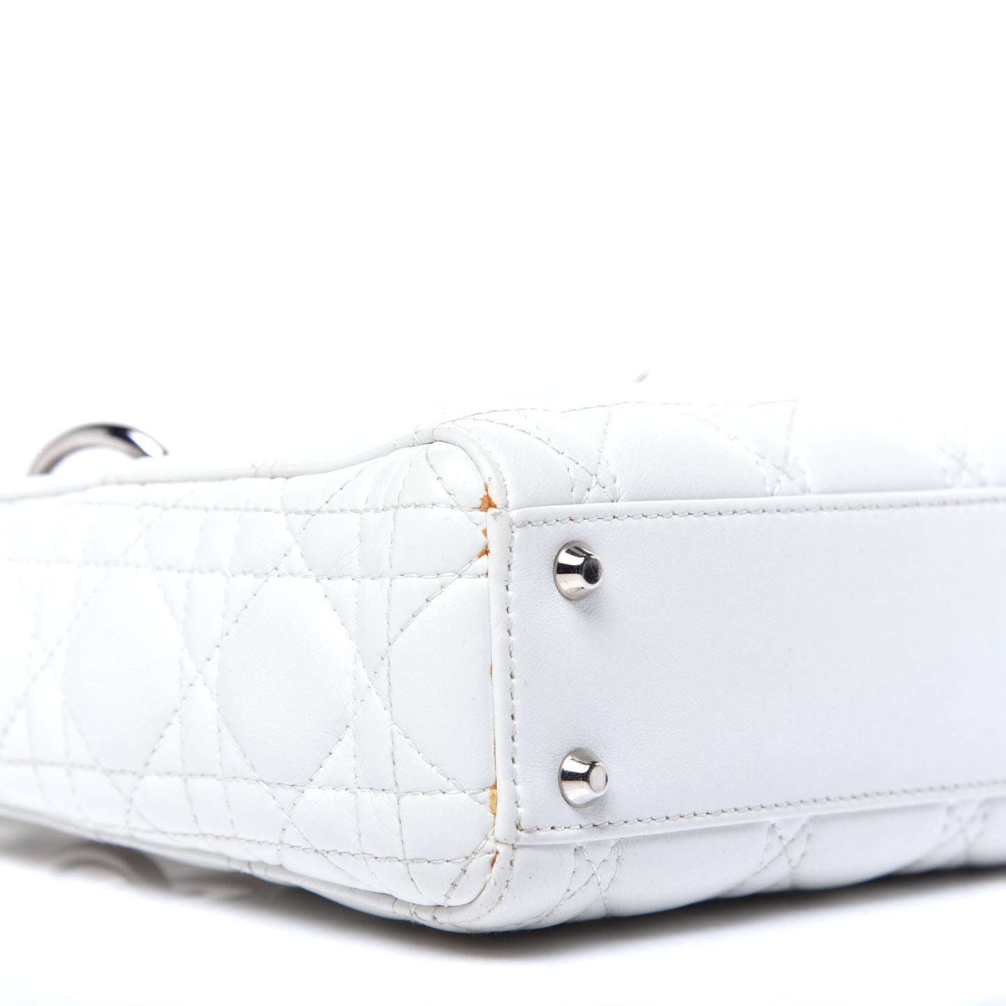 Lambskin Cannage Mini Lady Dior White