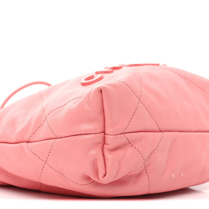 Chanel Shiny Caviar Quilted Mini Chanel 22 Coral 9 of 10