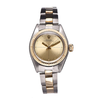 Rolex Stainless Steel 14K Yellow Gold 25mm Oyster Perpetual Watch Zephyr 6724 1 of 8