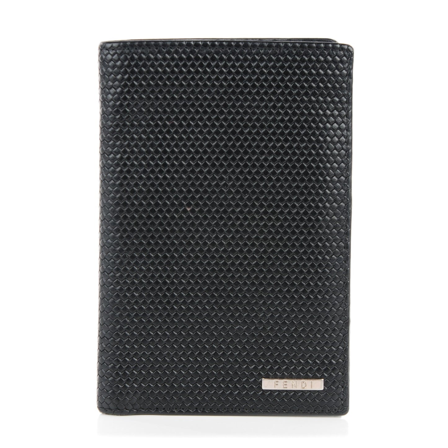 Lambskin Woven Bi-Fold Wallet Black