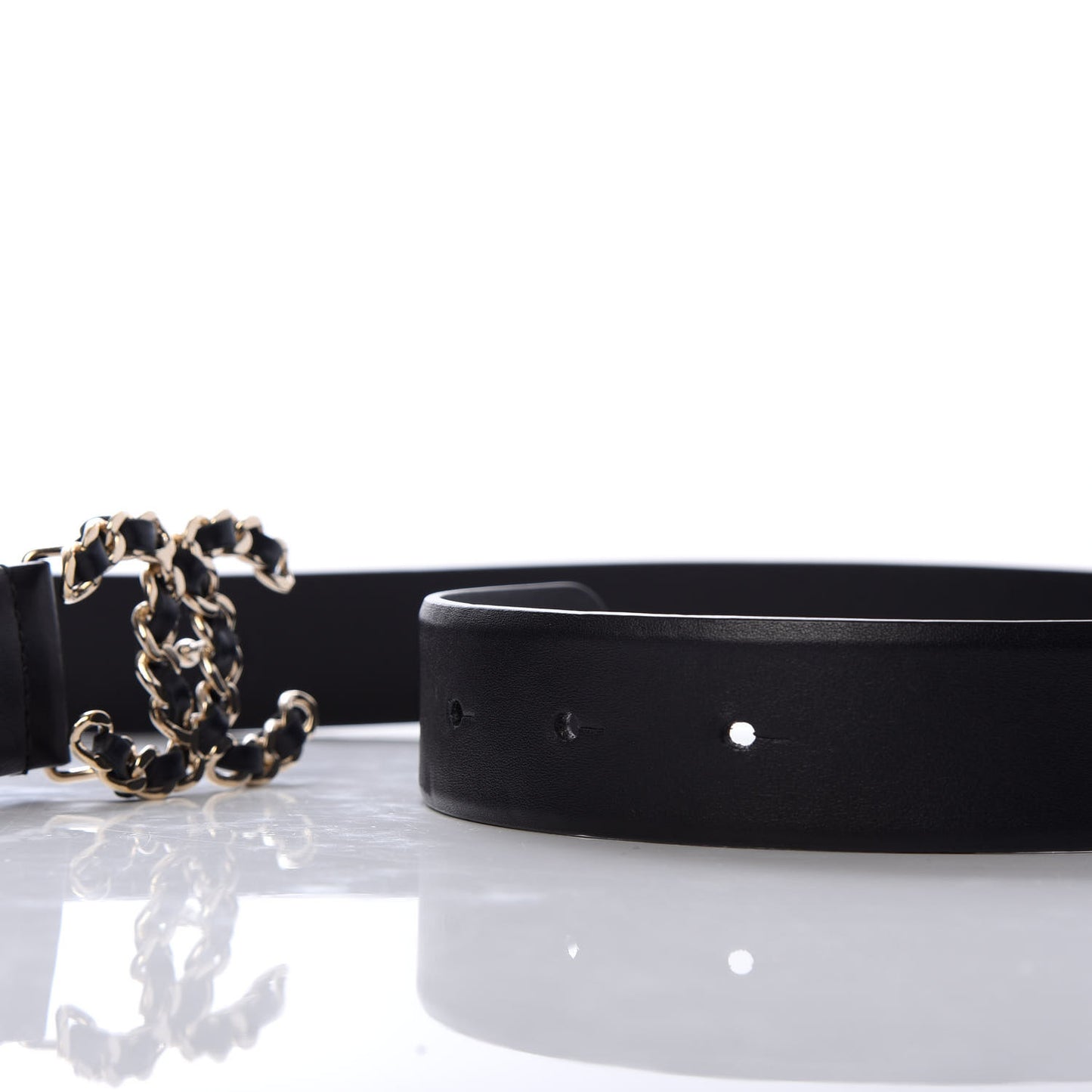 Lambskin CC Chain Belt 84 34 Black