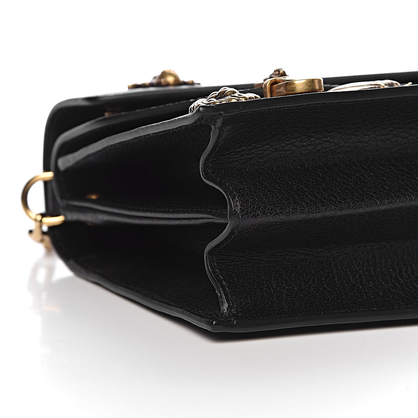 Calfskin Snakeskin Studded Small Ottilia Top Handle Bag Black