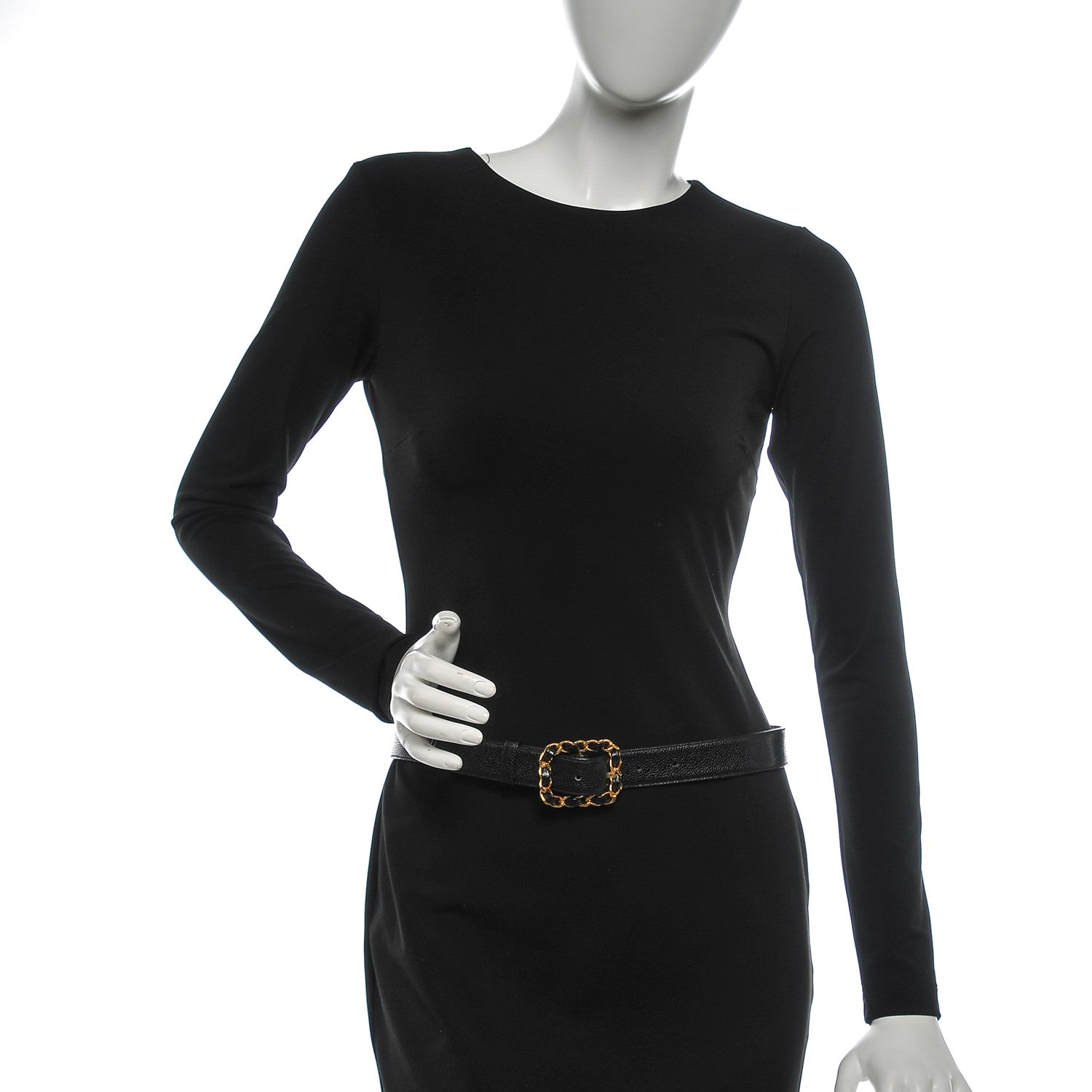 Chanel Caviar Chain Belt 75 30 Black 2 of 5