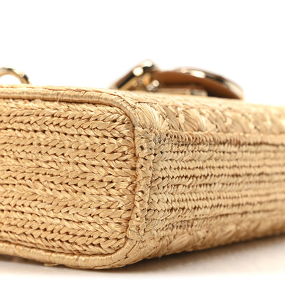 Christian Dior Raffia Floral Cannage Medium Lady D-Joy Natural 9 of 10