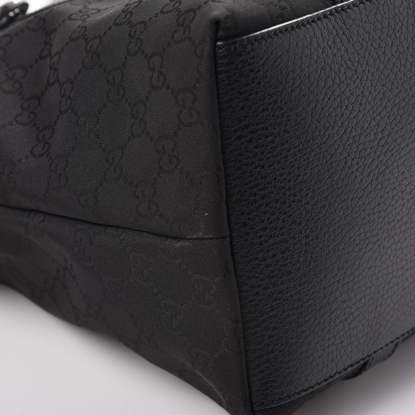 Nylon Monogram Medium GG Charm Dome Satchel Black