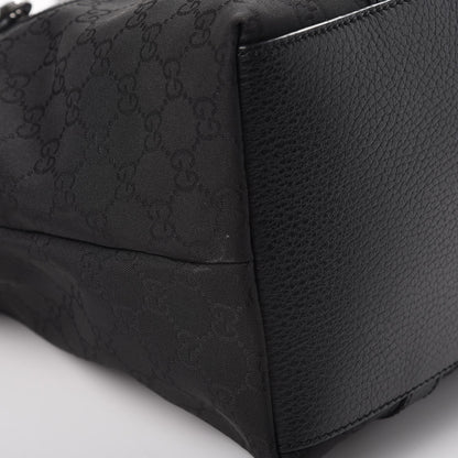 Gucci Nylon Monogram Medium GG Charm Dome Satchel Black 9 of 10