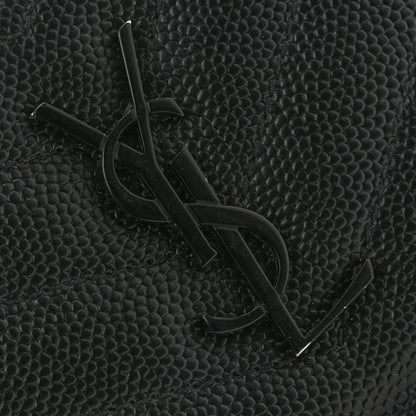 Saint Laurent Grain De Poudre Matelasse Chevron Monochrome Fragments Zippered Card Case Black 10 of 11