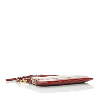 Burberry Haymarket Check Small Peyton Crossbody Clutch Bag Military Red 4 of 7