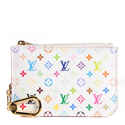 Louis Vuitton Monogram Multicolor Key Pouch White Litchi 1 of 8