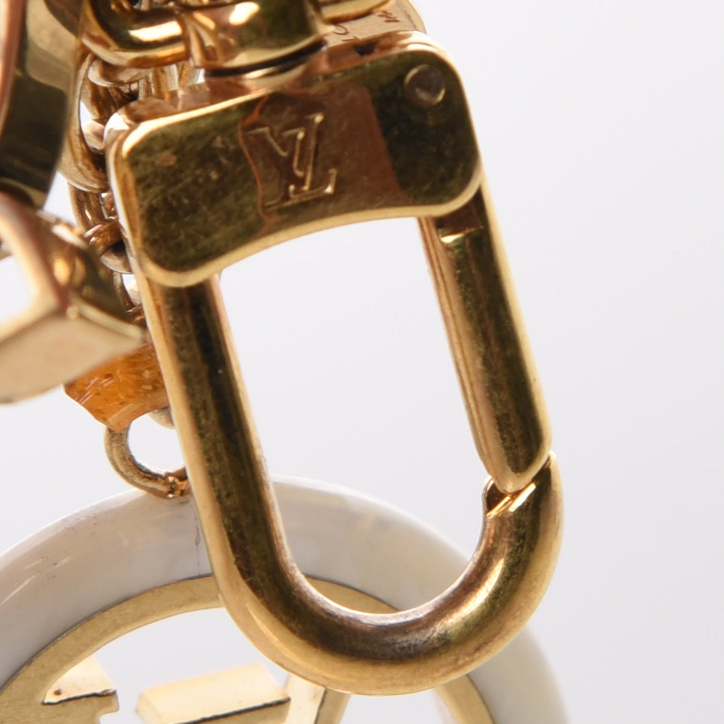 Colorline Bag Charm Key Holder White Brown