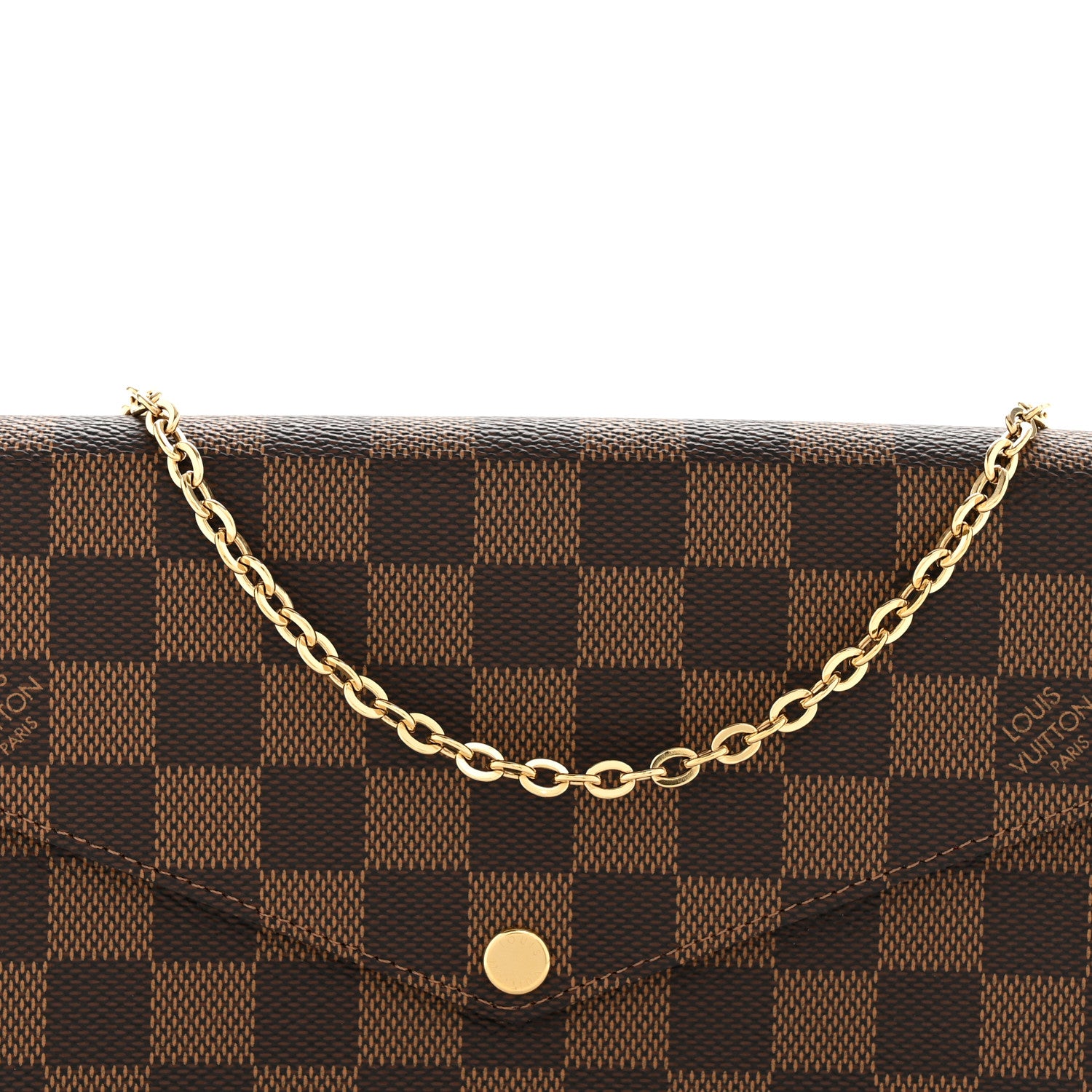 Louis Vuitton Damier Ebene Pochette Felicie Chain Wallet 7 of 11