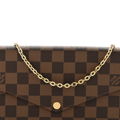 Louis Vuitton Damier Ebene Pochette Felicie Chain Wallet 7 of 11