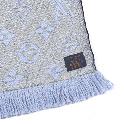 Louis Vuitton Wool Silk Logomania Shine Scarf Gris 3 of 3