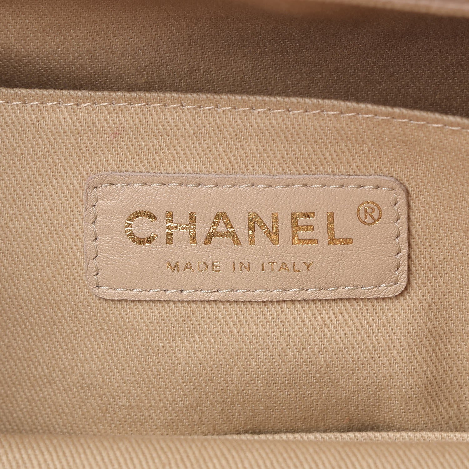 Chanel Crumpled Grained Calfskin Zip and Carry Shopping Tote Beige 5 of 6