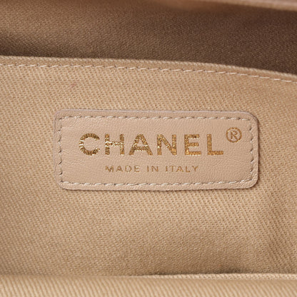 Chanel Crumpled Grained Calfskin Zip and Carry Shopping Tote Beige 6 of 12