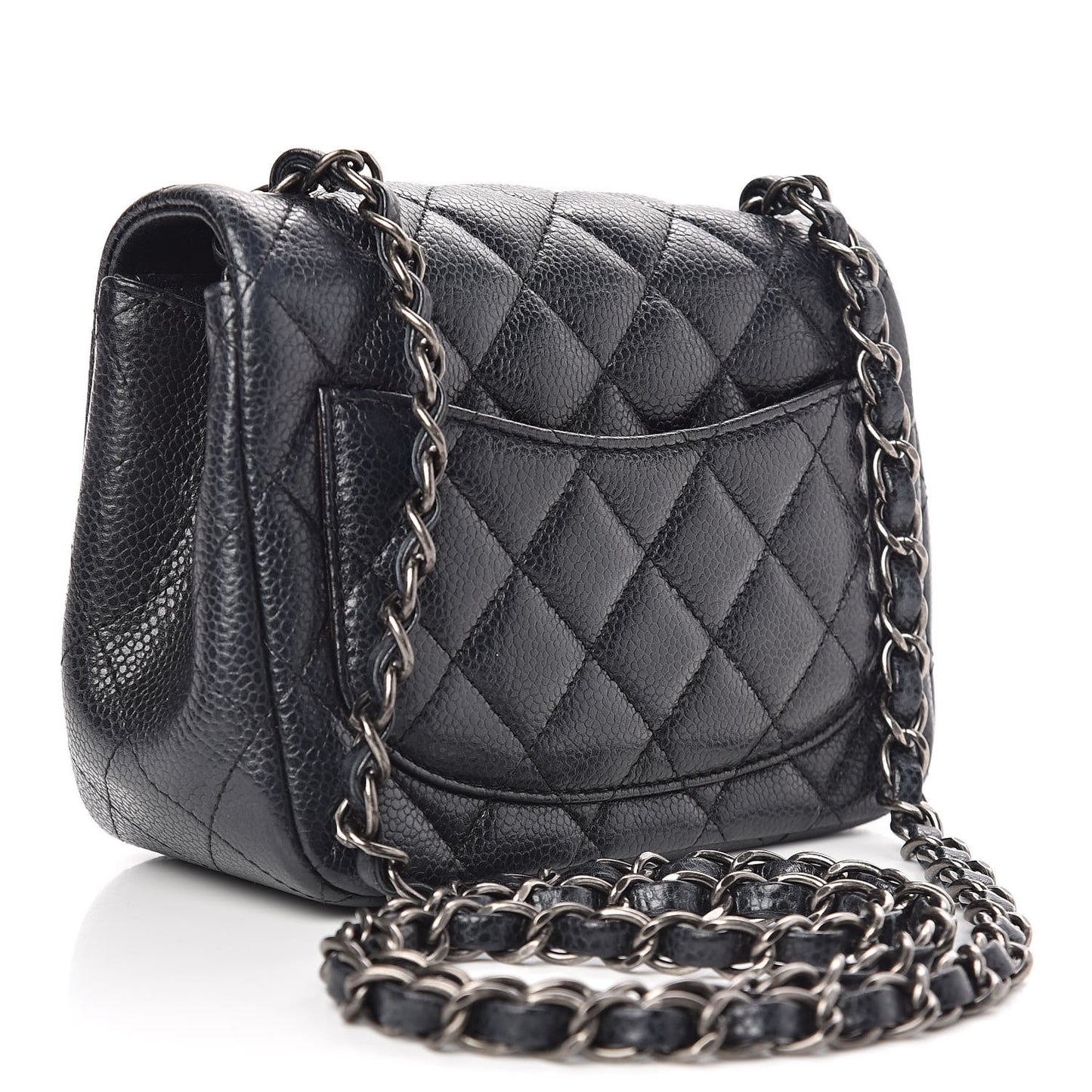 Caviar Quilted Mini Square Flap Black