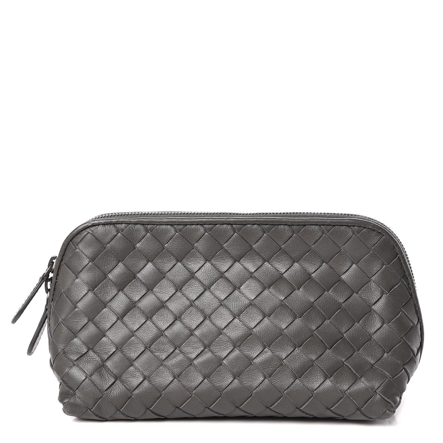 Nappa Intrecciato Cosmetic Pouch Grey
