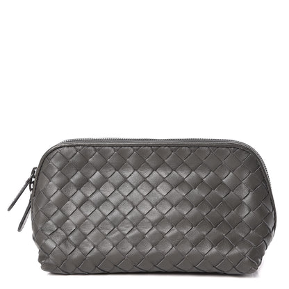 Bottega Veneta Nappa Intrecciato Cosmetic Pouch Grey 1 of 16