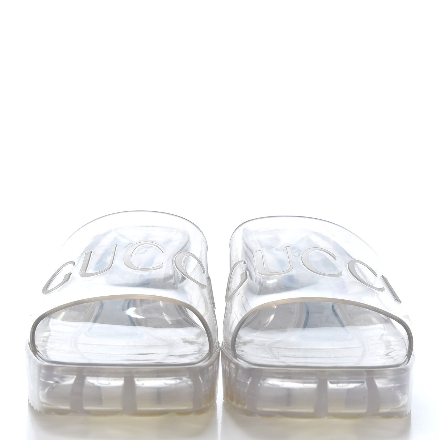 Rubber Gucci Logo Womens Platform 20/60mm Slide Sandals 39 Transparent