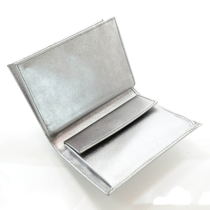 Prada Saffiano Metal Bi-Fold Wallet Cromo 6 of 8
