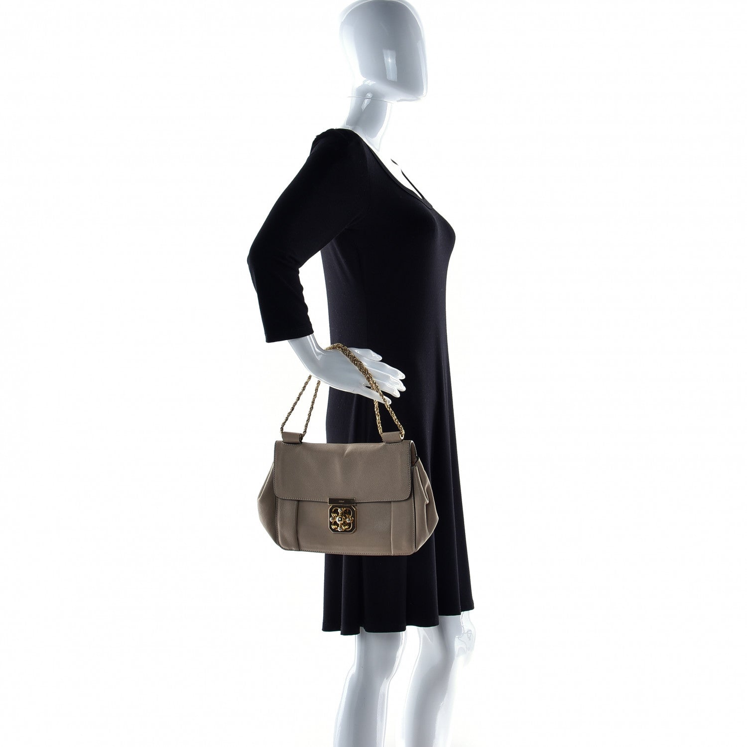Chloe Goatskin Medium Elsie Shoulder Bag Dove 2 of 26