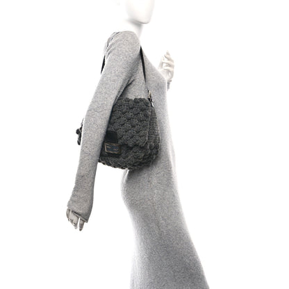 Fendi Wool Knit Mama Baguette Grey 2 of 9