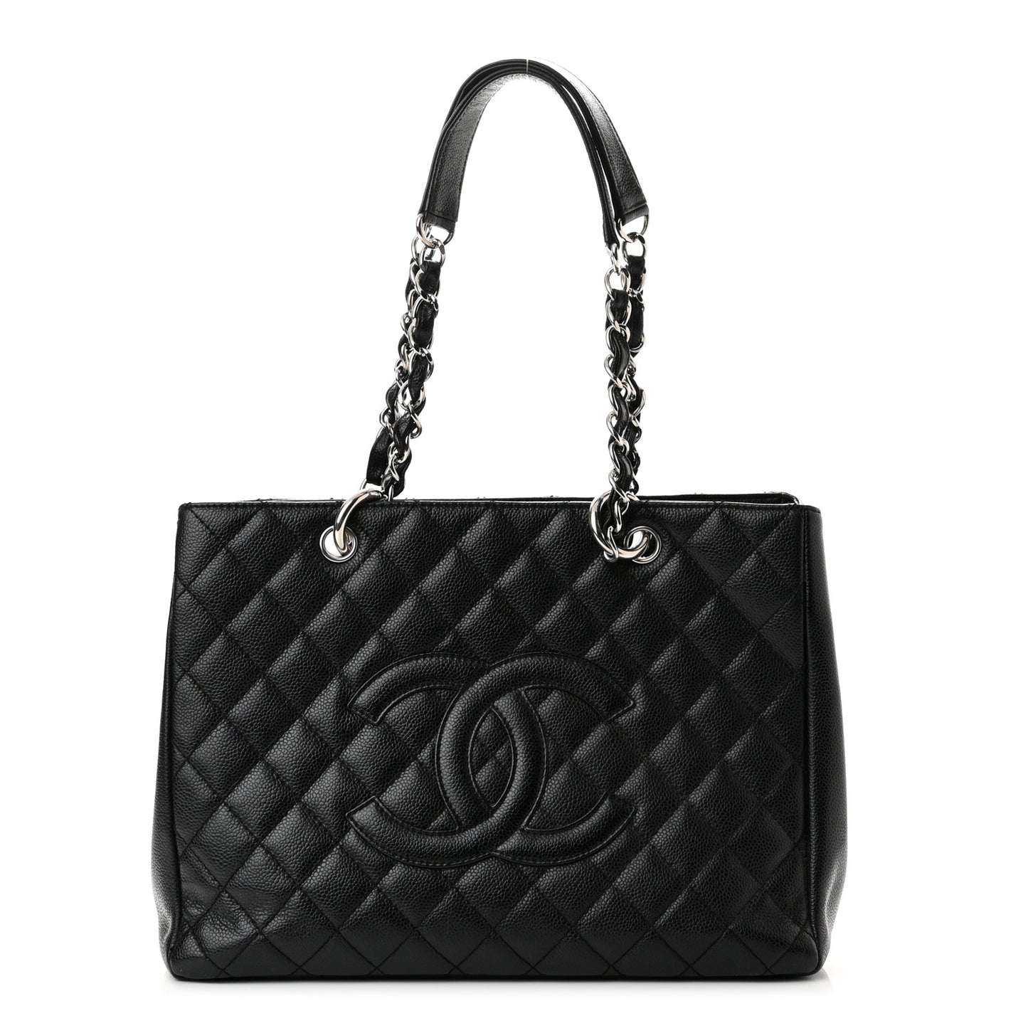 Caviar Quilted Grand Shopping Tote GST Black