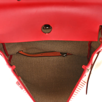 Hermes Vache Hunter Toile H Vibration Herbag a Dos Retourne Backpack Bordeaux Ficelle Rouge Piment 6 of 13