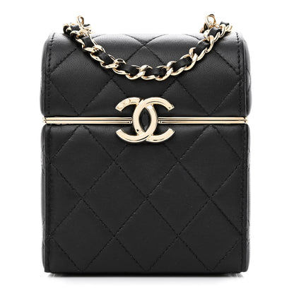 Chanel Lambskin Quilted Small Box With Chain Black 3 of 11