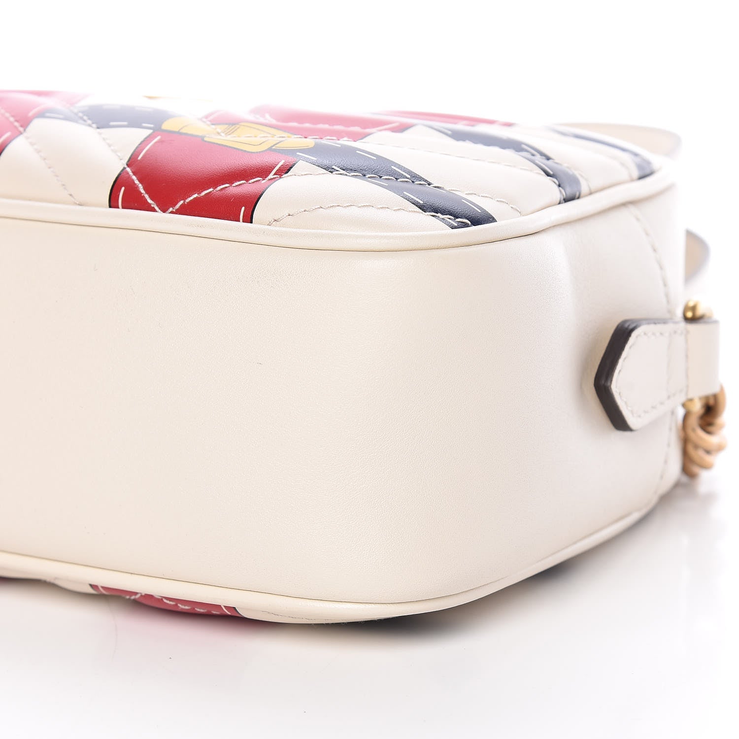 Gucci Calfskin Matelasse Trompe L'Oeil Print Small GG Marmont Chain Shoulder Bag White 9 of 9
