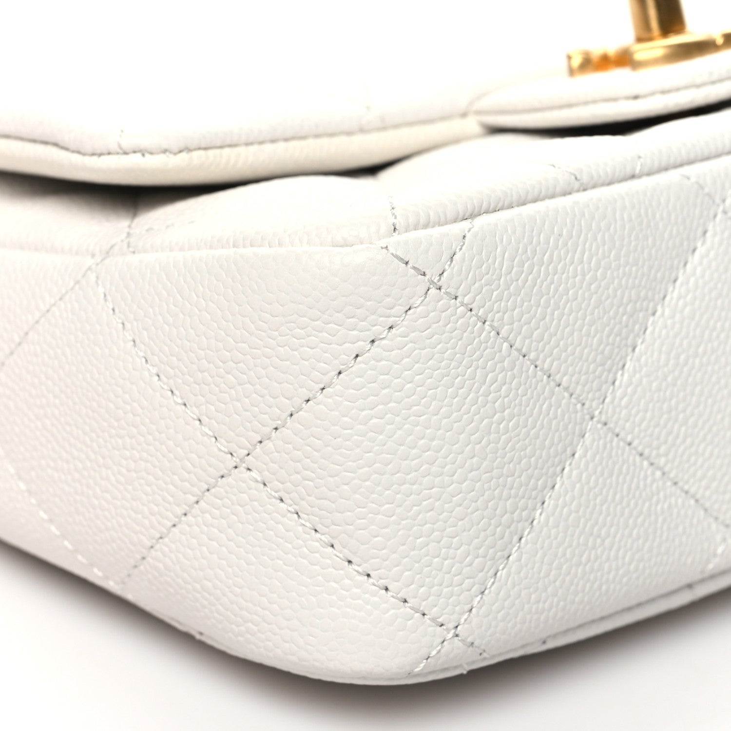 Chanel Caviar Quilted Mini Sweetheart Flap White 9 of 10