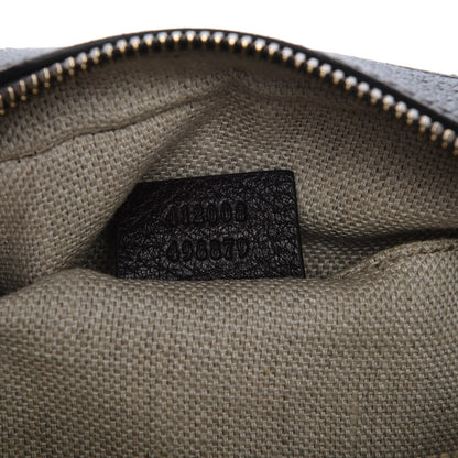 Gucci Textured Calfskin Web Small Webby Bee Shoulder Bag Brown Coffee 7 of 9