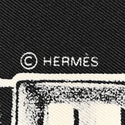 Hermes Silk Le Tresor De Medor Scarf 90 Black Creme 4 of 4