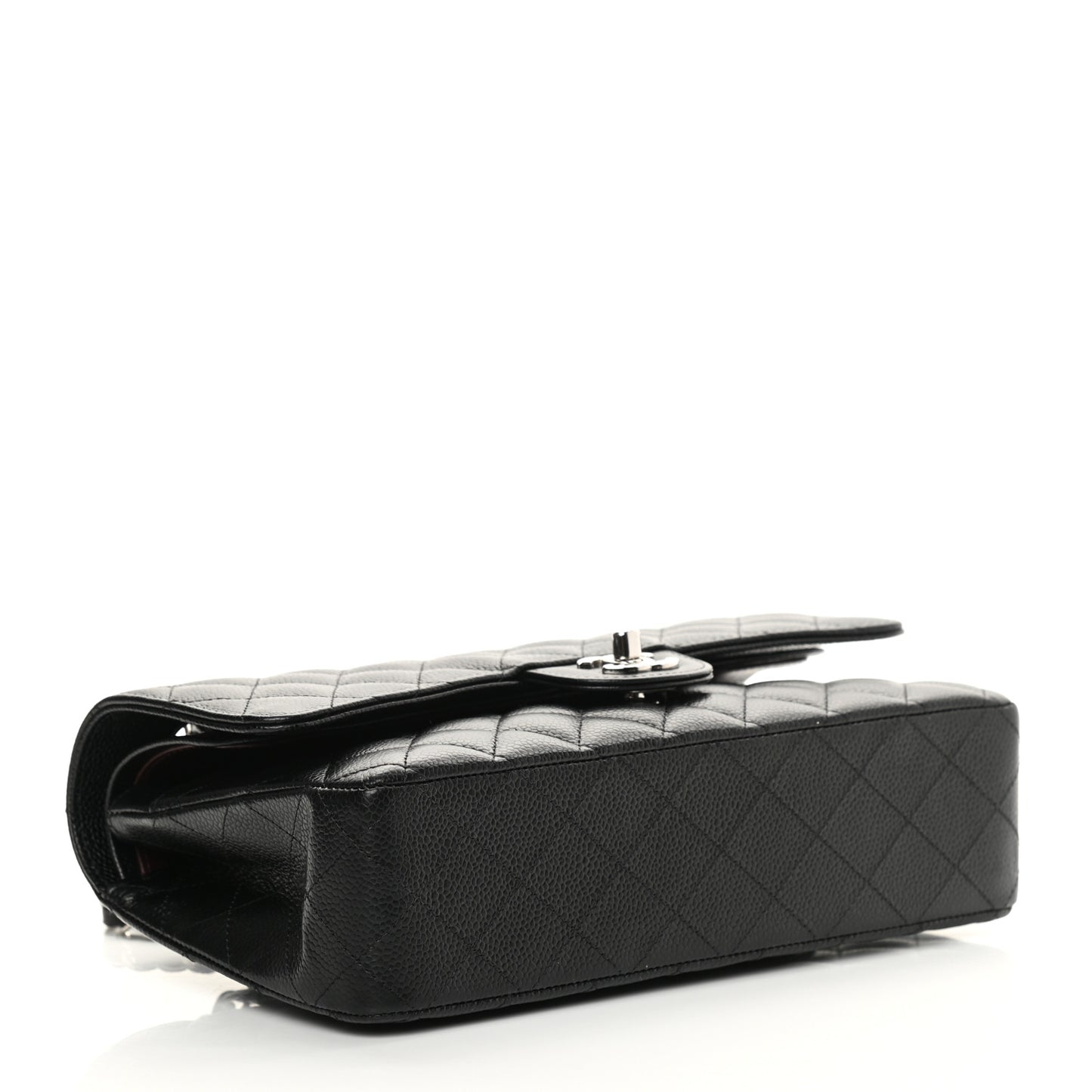 Caviar Quilted Medium Double Flap Black