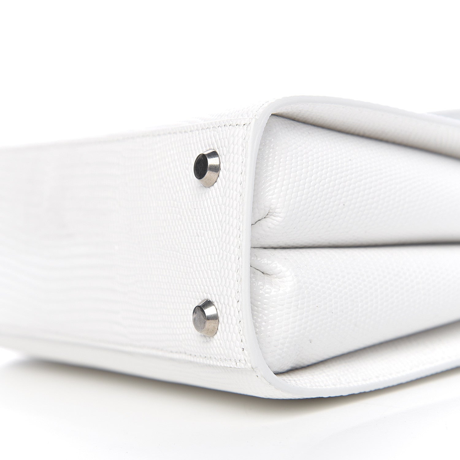 Balenciaga Patent Calfskin Lizard Embossed Medium Ghost Shoulder Bag Optic White 8 of 8