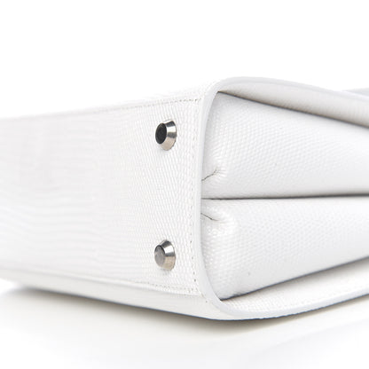 Balenciaga Patent Calfskin Lizard Embossed Medium Ghost Shoulder Bag Optic White 8 of 8