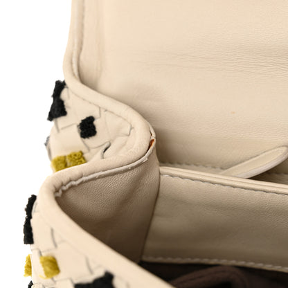 Bottega Veneta Nappa Intrecciato Embroidered Mosaic Olimpia Shoulder Bag White Multicolor 12 of 12