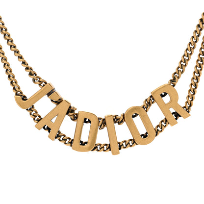 Christian Dior Metal J'Adior Choker Necklace Aged Gold 4 of 6