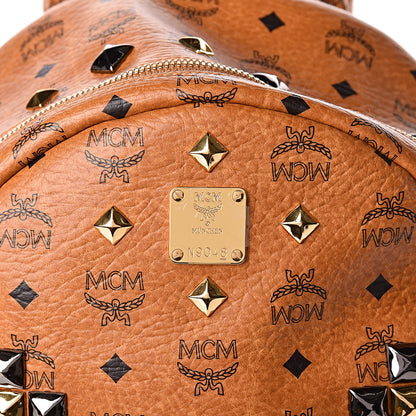 MCM Visetos Studded Medium Stark M Backpack Cognac 10 of 25