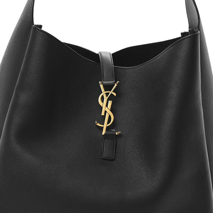 Saint Laurent Smooth Calfskin Large Le 5 A 7 Soft Hobo Black 7 of 9