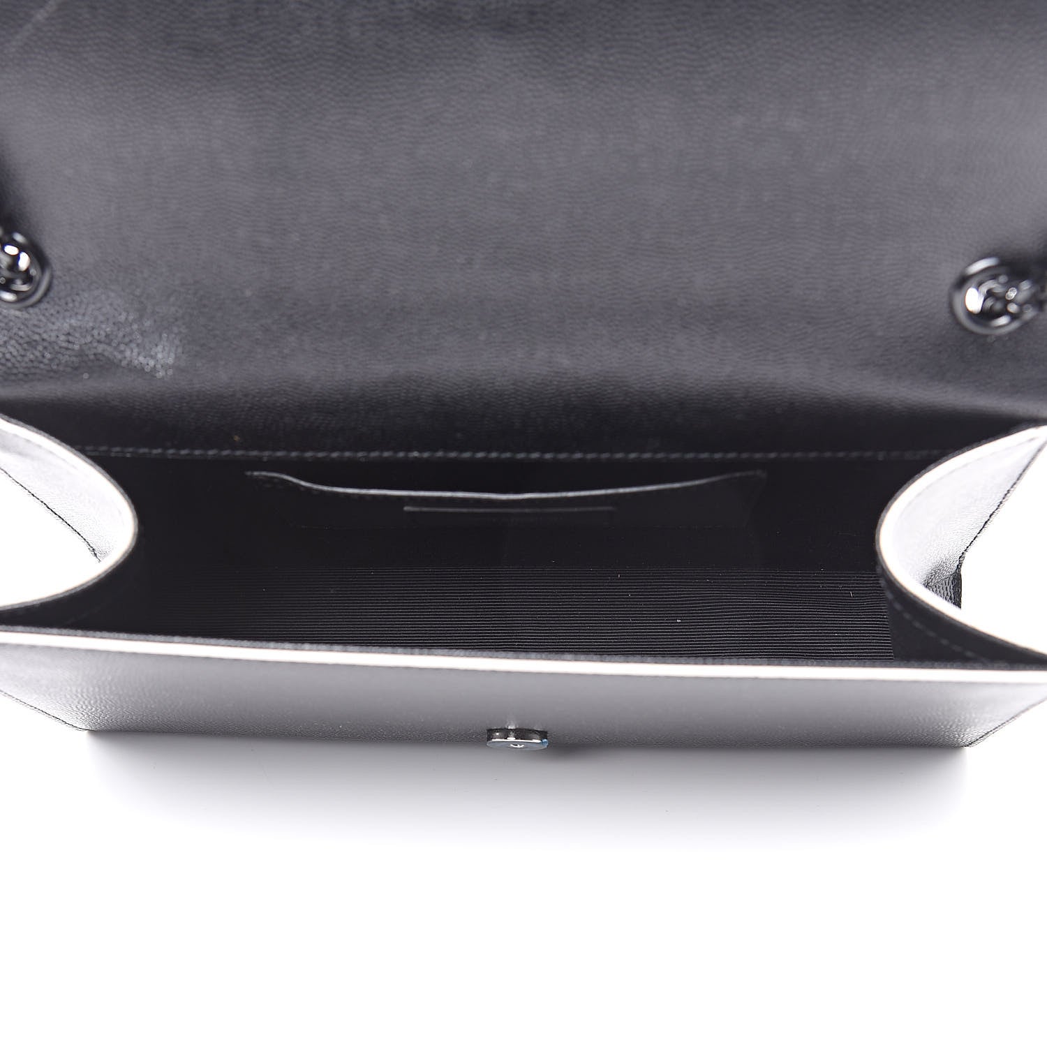 Saint Laurent Grain De Poudre Medium Classic Monogram Kate Satchel Black White 5 of 11